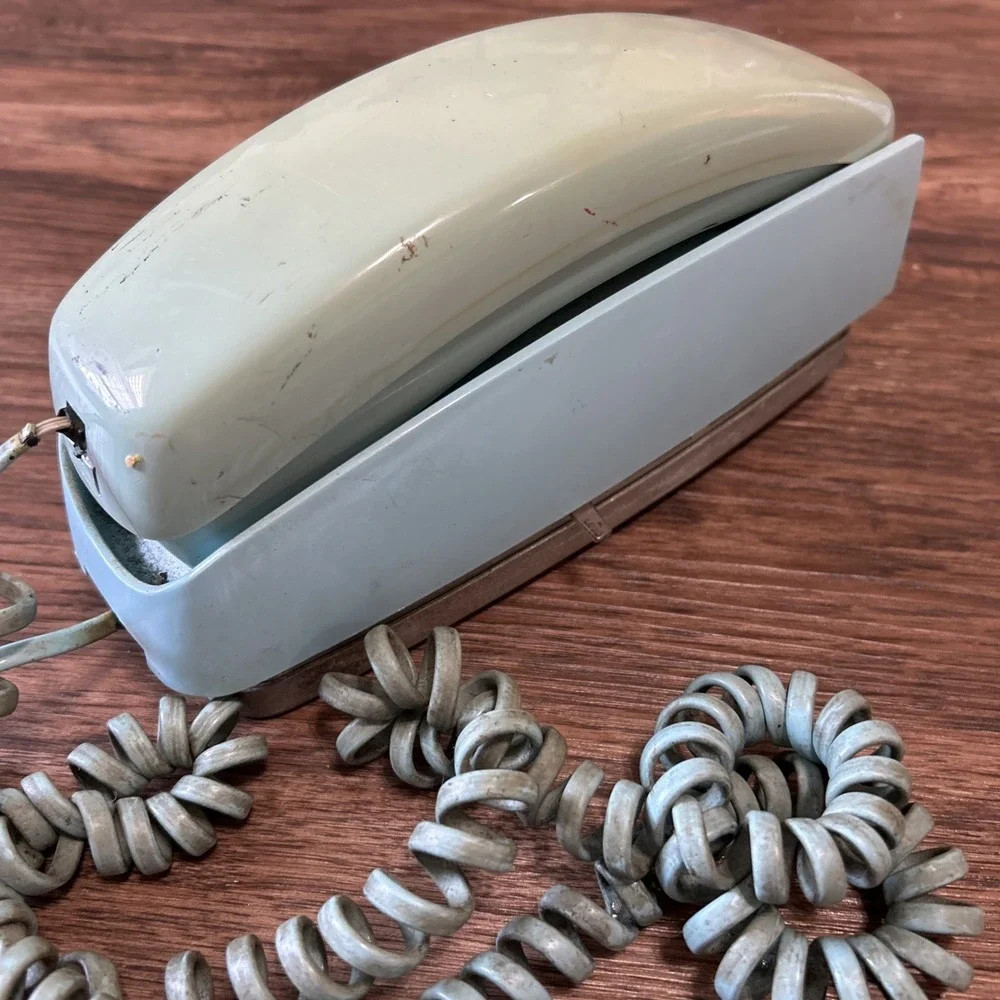 Vintage Bell Western Electric Trimline Push Button Phone Shades Of Blue Read
